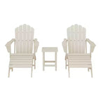WestinTrends Highland 5-Piece Adirondack Chair with Folding Ottoman and Table Set, Sand