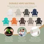 WestinTrends Highland Set Sedia Adirondack a 5 Pezzi con Pouf Pieghevole e Tavolo, Sabbia