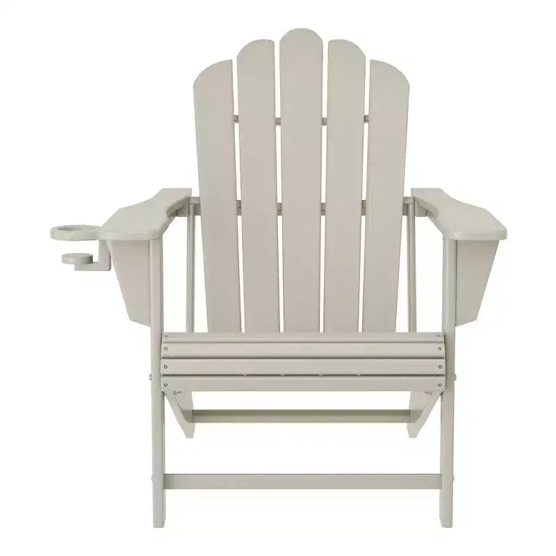 WestinTrends Highland Set Sedia Adirondack a 5 Pezzi con Pouf Pieghevole e Tavolo, Sabbia