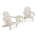 WestinTrends Highland 3-Piece Outdoor Patio HDPE Adirondack Chair With Cup Holder and Table Set, Sand