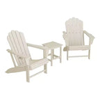 WestinTrends Highland 3-Piece Outdoor Patio HDPE Adirondack Chair With Cup Holder and Table Set, Sand