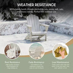 WestinTrends Highland 3-Piece Outdoor Patio HDPE Adirondack Chair With Cup Holder and Table Set, Sand