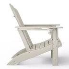 WestinTrends Highland 3-Piece Outdoor Patio HDPE Adirondack Chair With Cup Holder and Table Set, Sand