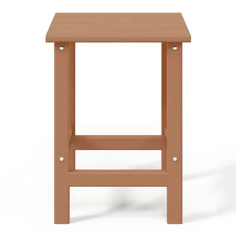 WestinTrends Highland 3-Piece Outdoor Patio HDPE Adirondack Chair With Cup Holder and Table Set, Teak