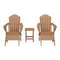 WestinTrends Highland 5-Piece Adirondack Chair Set, Teak