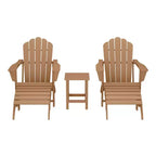 WestinTrends Highland 5-Piece Adirondack Chair Set, Teak