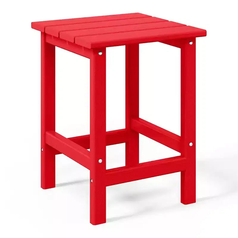 WestinTrends Highland 3-Piece Outdoor Patio HDPE Adirondack Chair With Cup Holder and Table Set, Red