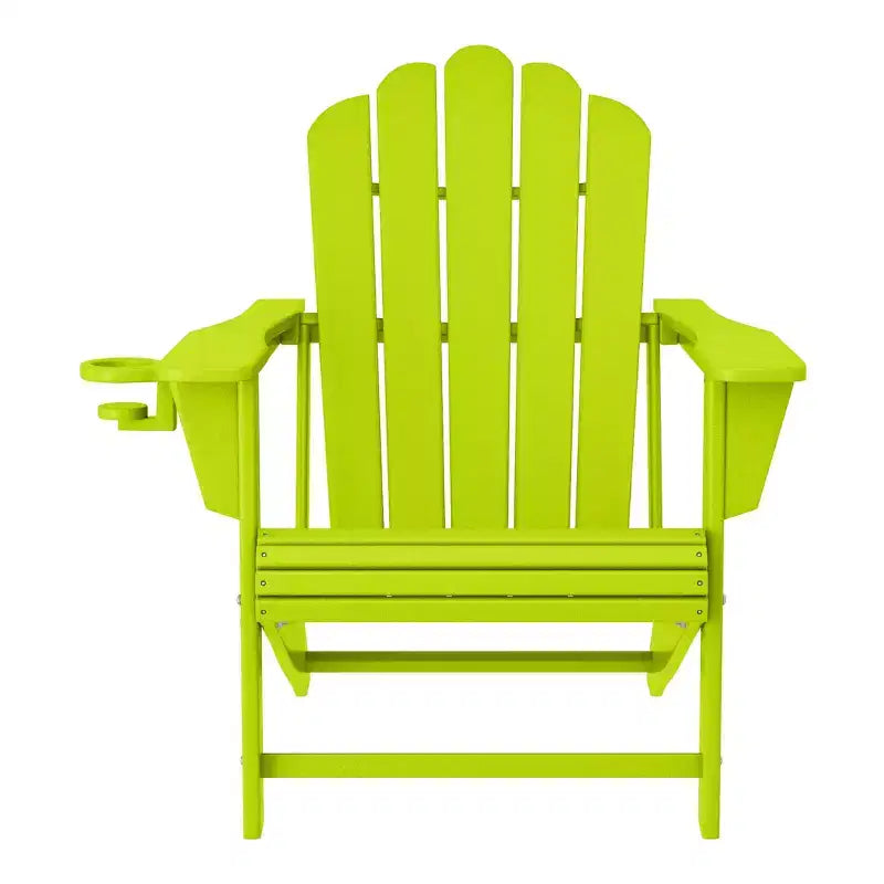 WestinTrends Highland Set da 3 Pezzi da Esterno Patio in HDPE, Sedia Adirondack con Portabicchieri e Tavolino, Lime