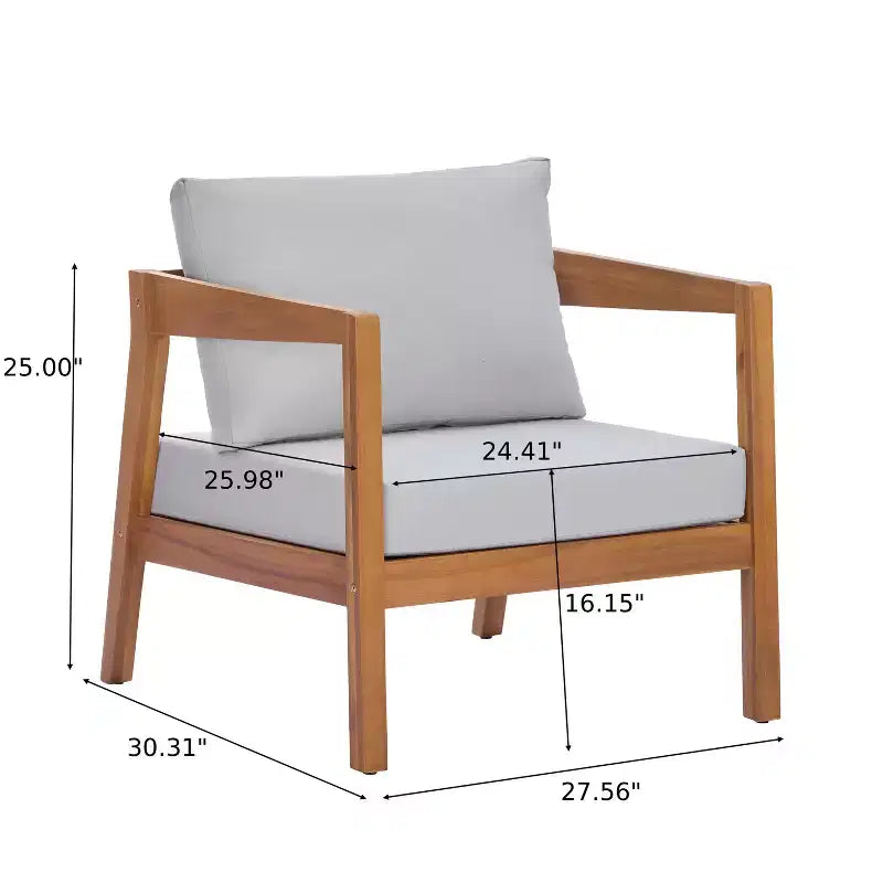 Christopher Knight Home Kittisak, sedie a sdraio imbottite in legno di acacia stile rustico con cuscino (set da 2)