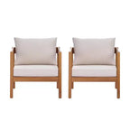 Christopher Knight Home Kittisak, sedie a sdraio imbottite in legno di acacia stile rustico con cuscino (set da 2)