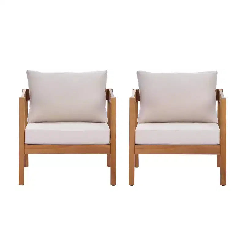 Christopher Knight Home Kittisak, sedie a sdraio imbottite in legno di acacia stile rustico con cuscino (set da 2)