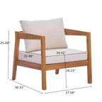 Christopher Knight Home Kittisak, sedie a sdraio imbottite in legno di acacia stile rustico con cuscino (set da 2)
