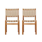 Christopher Knight Home Prasert Sedie da Giardino Laterali Moderne in Legno di Acacia con Corda Intrecciata in PE (Set di 2)