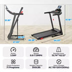 Tapis Roulant 3.5HP in Offerta: Tapis Roulant Pieghevole con Inclinazione del 12%, APP e Altoparlanti Bluetooth, Capacità 150 kg, 64 Programmi, Palestra Domestica