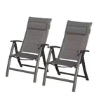 Clihome Patio Folding Chairs Set of 2 - Padded Textilene Adjustable Loungers