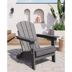 Sedie Adirondack in HDPE, sedia da esterno resistente alle intemperie, capacità di carico elevata 172 kg, nessun montaggio richiesto, per esterni, patio, prato
