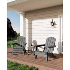 Sedie Adirondack in HDPE, sedia da esterno resistente alle intemperie, capacità di carico elevata 172 kg, nessun montaggio richiesto, per esterni, patio, prato
