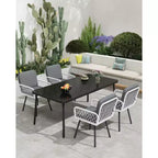 Set of 2 Modern Patio Dining Chairs,Black Metal Frame & White HandWoven Rattan Armchairs with Cushions for Indoor, Garden, Balcony, Deck, Backyard