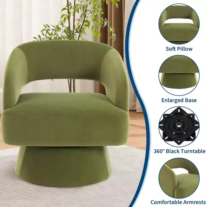 Poltrona Girevole con Schienale Traforato e Base Affusolata, Rivestita in Velluto o Teddy Velvet, Scegli il Colore