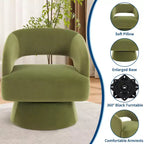 Poltrona Girevole con Schienale Traforato e Base Affusolata, Rivestita in Velluto o Teddy Velvet, Scegli il Colore
