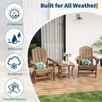 Durable HDPE Adirondack Patio Chair with Realistic Wood Grain Texture,All-Weather Wicker Lawn&Garden Seating for Backyard Deck Outdoor,1 Pack