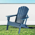 Folding Adirondack Chair - Plastic, Wide Armrest, Deep Seat, Weather Resistant, Waterproof, UV Resistant for Patio Lawn Garden Backyard Fire Pit