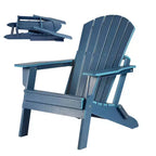 Folding Adirondack Chair - Plastic, Wide Armrest, Deep Seat, Weather Resistant, Waterproof, UV Resistant for Patio Lawn Garden Backyard Fire Pit