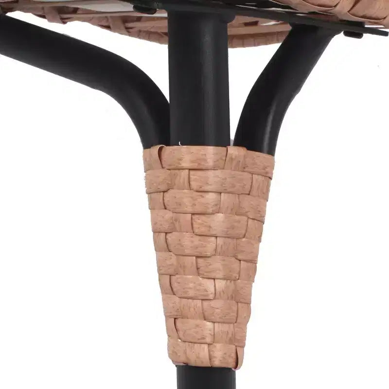 Whisen Sedia a uovo sospesa ad arco per esterni, sedia a dondolo da patio in rattan PE con cuscino - Naturale