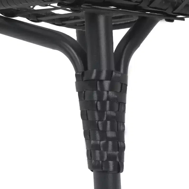 Whisen Outdoor Arc Back Hanging Egg Chair, sedia a dondolo in rattan PE da patio con cuscino - Nero e Grigio