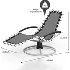 Sedia a sdraio girevole a 360° per esterni, lettino da patio resistente alle intemperie con schienale regolabile per bordo piscina, cortile, prato e prendere il sole