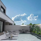 Sedia a sdraio girevole a 360° per esterni, lettino da patio resistente alle intemperie con schienale regolabile per bordo piscina, cortile, prato e prendere il sole
