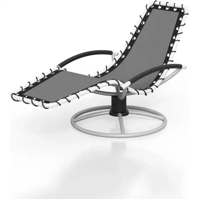 Sedia a sdraio girevole a 360° per esterni, lettino da patio resistente alle intemperie con schienale regolabile per bordo piscina, cortile, prato e prendere il sole