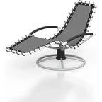Sedia a sdraio girevole a 360° per esterni, lettino da patio resistente alle intemperie con schienale regolabile per bordo piscina, cortile, prato e prendere il sole