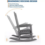 Outdoor Rocking Chair, Poly High Back Porch Rocker Chairs for Adults, All Weather Resistant Furniture for Patio & Front Porch