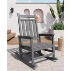 Outdoor Rocking Chair, Poly High Back Porch Rocker Chairs for Adults, All Weather Resistant Furniture for Patio & Front Porch