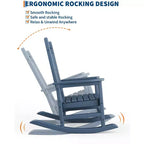 Outdoor Rocking Chair, Poly High Back Porch Rocker Chairs for Adults, All Weather Resistant Furniture for Patio & Front Porch