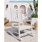 Outdoor Rocking Chair, Poly High Back Porch Rocker Chairs for Adults, All Weather Resistant Furniture for Patio & Front Porch