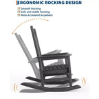 Outdoor Rocking Chair, Poly High Back Porch Rocker Chairs for Adults, All Weather Resistant Furniture for Patio & Front Porch