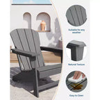 Sedia Adirondack Moderna Oversize in Plastica, Sedia da Giardino Ergonomica Resistente alle Intemperie Impilabile per Patio Esterno, Cortile, Giardino, Prato, Bordo Piscina, Spiaggia