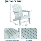 Sedia Adirondack Moderna Oversize in Plastica, Sedia da Giardino Ergonomica Resistente alle Intemperie Impilabile per Patio Esterno, Cortile, Giardino, Prato, Bordo Piscina, Spiaggia