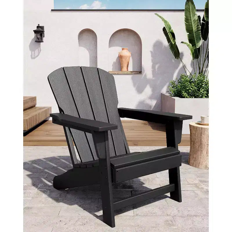 Sedia Adirondack Moderna Oversize in Plastica, Sedia da Giardino Ergonomica Resistente alle Intemperie Impilabile per Patio Esterno, Cortile, Giardino, Prato, Bordo Piscina, Spiaggia