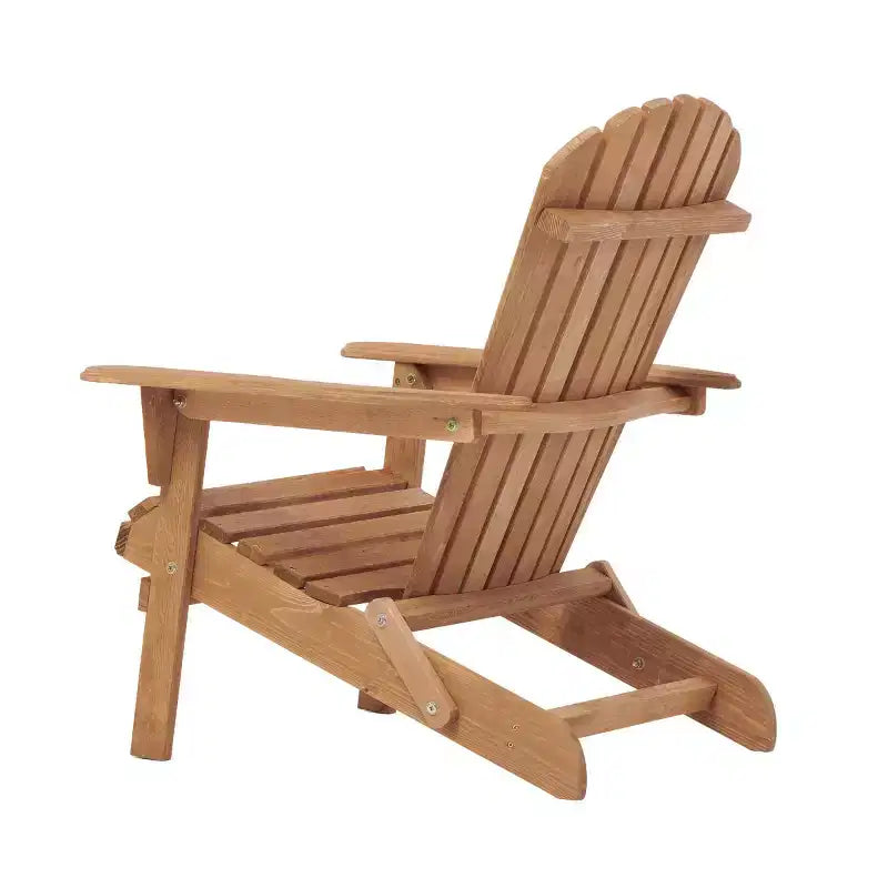 Outdoor Adirondack Chairs Set of 2, Folding Wooden Adirondack Chairs, All-Weather Wood Patio Chairs for Backyard, Poolside, or Garden-Panipeachy