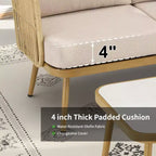 Set di 2 sedie da giardino in rattan per tutte le stagioni, sedie a barilotto in vimini PE con 4 cuscini spessi per portico, terrazza o cortile - Panipeachy