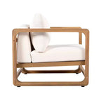 Moderna Poltrona Lounge da Esterno con Cuscini, Poltrona Club da Patio in Legno Massello di Acacia, Seduta Profonda Oversize per Giardino, Portico o Terrazza - Panipeachy