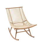 ModernLuxe Outdoor Rocking Chair, Weather-Resistant PE Rattan Patio Rocker with Sturdy Metal Frame, Ergonomic Curved Lounge Chair, Beige