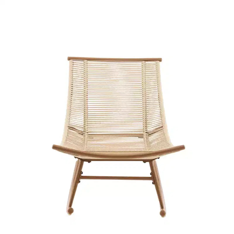ModernLuxe Outdoor Rocking Chair, Weather-Resistant PE Rattan Patio Rocker with Sturdy Metal Frame, Ergonomic Curved Lounge Chair, Beige
