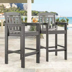 GDFStudio Laura Tall Adirondack Outdoor Bar Stools with Tray (Set of 2)