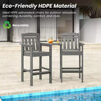 GDFStudio Laura Tall Adirondack Outdoor Bar Stools with Tray (Set of 2)