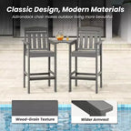 GDFStudio Laura Tall Adirondack Outdoor Bar Stools with Tray (Set of 2)