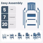 GDFStudio Laura Tall Adirondack Outdoor Bar Stools with Tray (Set of 2)